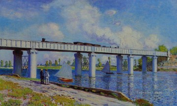El puente del ferrocarril en Argenteuil II Claude Monet Pinturas al óleo